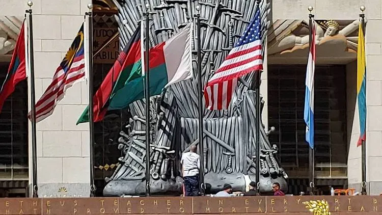 30ft tall Iron Throne - Rockefeller Center